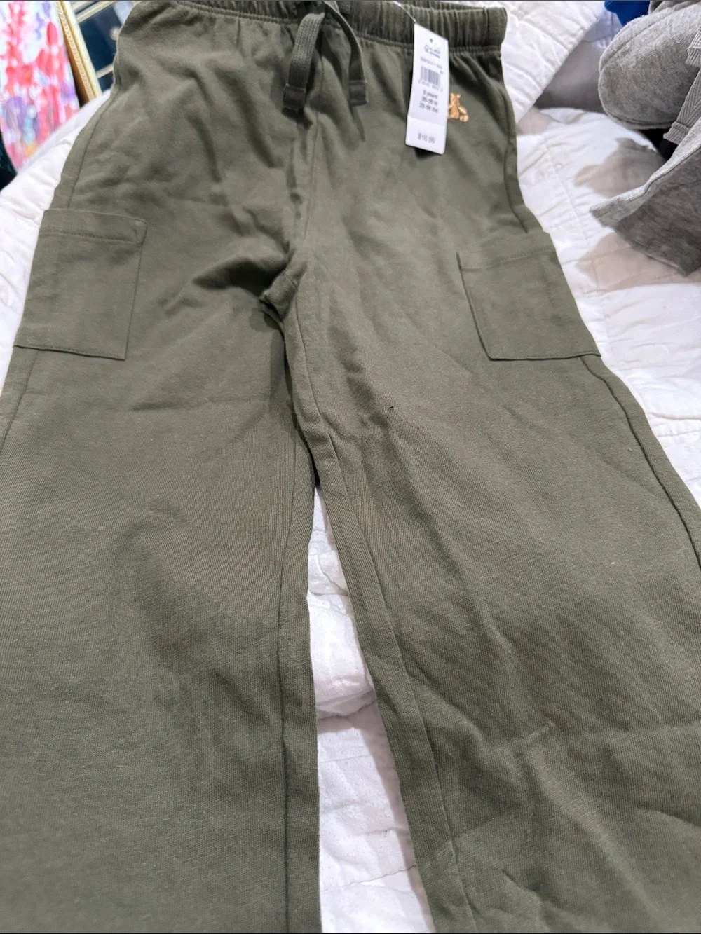 GAP Olive Green Kids Cargo Sweatpants
